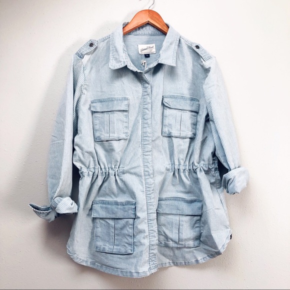 Universal Thread Jackets & Blazers - Chambray & White Striped Jacket
